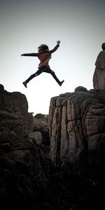 Nature,Rocks,Human,Person,Bounce,Jump