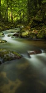 Nature,Rocks,Moss,Stones,Waterfall,Gloomily,Gloomy