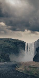 Nature,Rocks,Waterfall,Fog,Flow,Stream