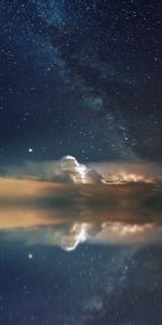 Nature,Sail,Reflection,Boat,Starry Sky,Night