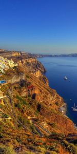 Hdr,Nature,Île,Santorin,Grèce,Mer