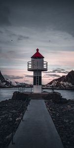 Nature,Sea,Building,Rocks,Road,Lighthouse