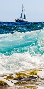 Nature,Sea,Foam,Surf,Boat