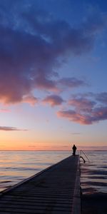 Nature,Sea,Horizon,Pier,Dahl,Silhouette,Loneliness,Distance