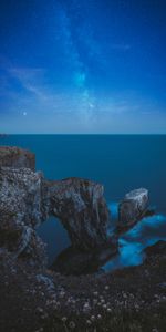 Noche,Las Rocas,Rocas,Horizonte,Arco,Naturaleza,Mar,Cielo Estrellado