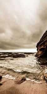 Nature,Sea,Rock,Break,Precipice,Waves,Beach