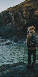 Nature,Sea,Rocks,Break,Precipice,Tourist