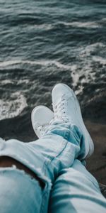 Nature,Sea,Shore,Bank,Legs,Sneakers