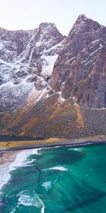 Naturaleza,Montañas,Nieve,Costa,Cubierto De Nieve,Nevado,Mar