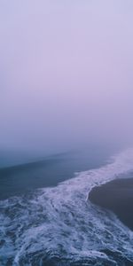 Nature,Shore,Bank,Coast,Foam,Waves,Fog