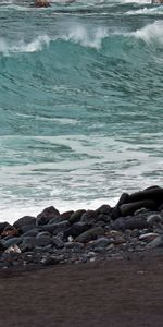 Naturaleza,Ondas,Orilla,Banco,Océano Atlántico,Stones