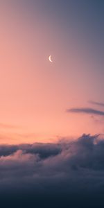 Nature,Sky,Clouds,Evening,Moon