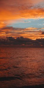 Puesta Del Sol,Cielo,Ondas,Horizonte,Ondulación,Ondulaciones,Naturaleza,Nubes,Mar