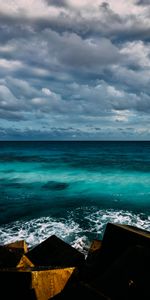 Nature,Sky,Clouds,Horizon,Shore,Bank,Ocean,Surf