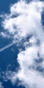 Nature,Sky,Clouds,Track,Trace,Airplane,Plane