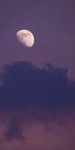 Nature,Sky,Clouds,Violet,Moon,Purple