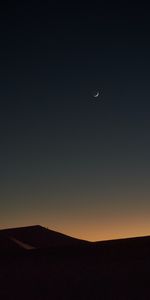 Nature,Sky,Desert,Evening,Moon