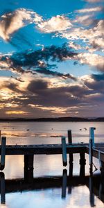 Cielo,Naturaleza,Mar,Noche,Muelle