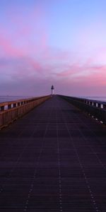 Nature,Sky,Horizon,Lighthouse,Sea,Pier,Dawn