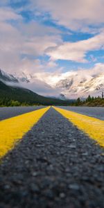 Asphalte,Nature,Nuages,Route,Balisage,Sky,Montagnes