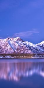 Nature,Sky,Mountains,Reflection,Snow Covered,Snowy,Coast