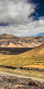 Nature,Sky,Mountains,Winding,Sinuous,Road