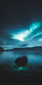 Cielo,Montañas,Noche,Lago,Naturaleza,Aurora Boreal,Auroras Boreales