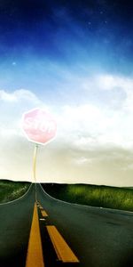 Nature,Sky,Road,Markup,Field,Sign,Warning,Lines,Cow