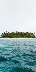 Nature,Sky,Sea,Palms,Island,Waves