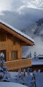 Paisaje,Naturaleza,Casas,Nieve