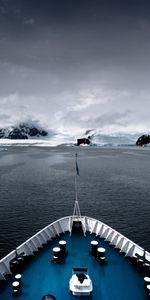 Nature,Snow,Mountain,Glacier,Fog,Ship