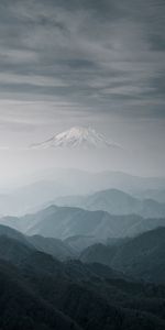 Nature,Montagne,Sommet,Retour Au Début,Brouillard,Montagnes,Fuji,Neige