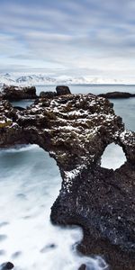 Nature,Snow,Shore,Bank,Haze,Reefs,Emptiness,Rocky,Stony,Arch,Cold,Arches,Void