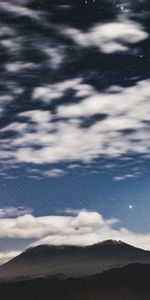 Nature,Stars,Clouds,Mountain,Long Exposure,Dusk,Twilight