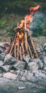 Nature,Stones,Fire,Campsite,Bonfire,Camping