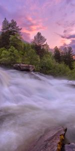 Nature,Stones,Foam,Rivers,Sunset