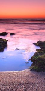 Nature,Stones,Horizon,Shore,Bank,Moss,Reefs,Steam,Grains,Line,Sunset,Sand