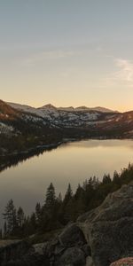 Nature,Stones,Lake,Mountains,Sunset