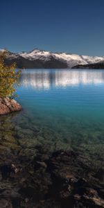 Nature,Stones,Mountains,Bush,Lake,Transparent,Bottom