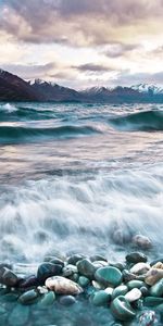 Naturaleza,Stones,Ondas,Espuma,Montañas,Mar