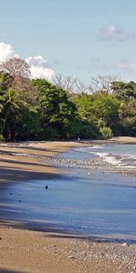 Nature,Stones,Pebble,Island,Wave,Sand,Palms,Coast,Wet,Ocean,Beach