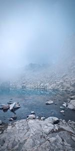 Nature,Stones,Rocks,Lake,Fog