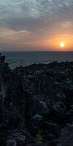 Nature,Stones,Rocks,Sunset,Sun,Ocean