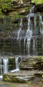 Nature,Stones,Rocks,Waterfall,Plate,Slabs,Jet,Layered,Jets,Wall