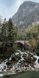 Nature,Stones,Rocks,Waterfall,Trees,Arch