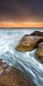 Nature,Stones,Sea,Horizon,Surf,Waves