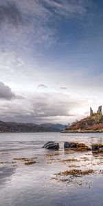 Nature,Stones,Shore,Mainly Cloudy,Overcast,Spearhead,Prick,Shores,Lake