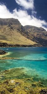 Nature,Stones,Sky,Mountains,Clouds,Bay,Spain,Fisherman,Clear,I See,Tenerife