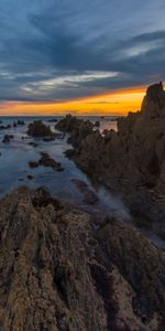 Nature,Stones,Sky,Sea,Rocks,Sunset