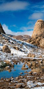 Nature,Stones,Snow,Puddle,Emptiness,Cold,Void